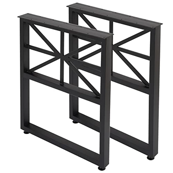 Table Legs Desk Legs 2Pcs Heavy Duty Furniture Legs Square Iron Desk Legs Industrial Modern Metal Table Legs for Dining/Coffee/Office (TYPE B) by UENDO - Image 3