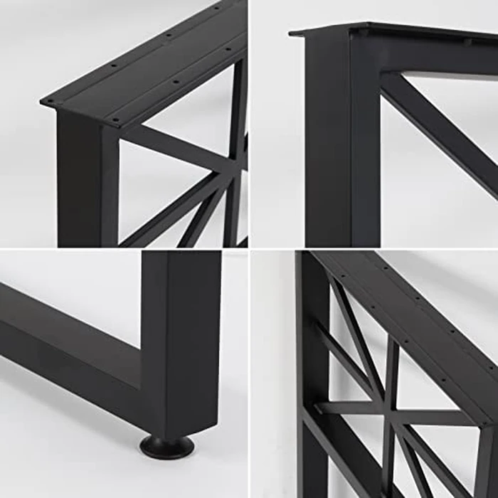 Table Legs Desk Legs 2Pcs Heavy Duty Furniture Legs Square Iron Desk Legs Industrial Modern Metal Table Legs for Dining/Coffee/Office (TYPE B) by UENDO - Image 4
