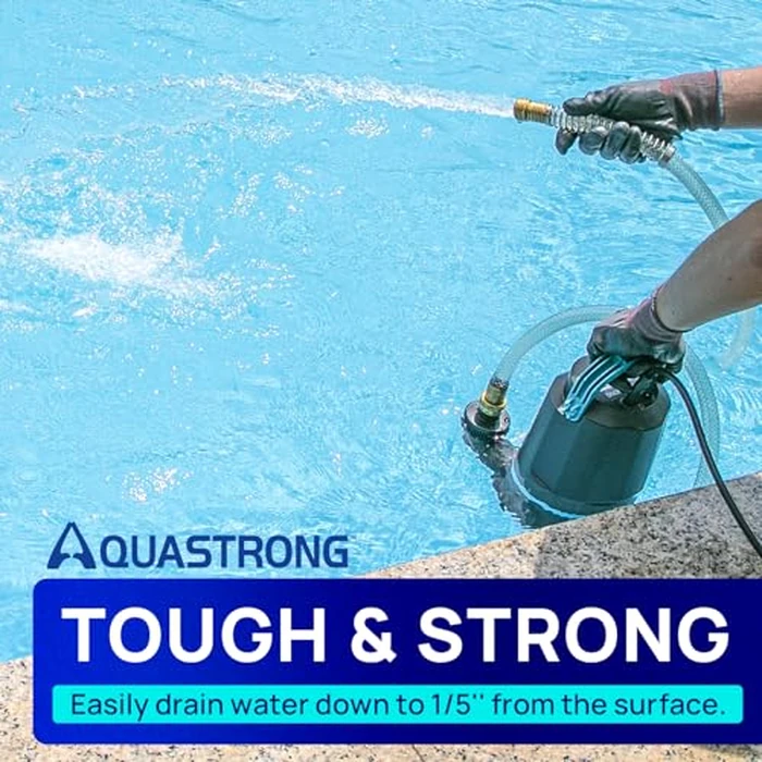 Aquastrong Sump Pump 1 HP 4500 GPH Submersible Water Pump Thermoplastic Portable Utility Pump High Flow Water Removal for Swimming Pool Garden Pond Basement Window Wells with 10ft Long Power Cord by AQUASTRONG - Image 3