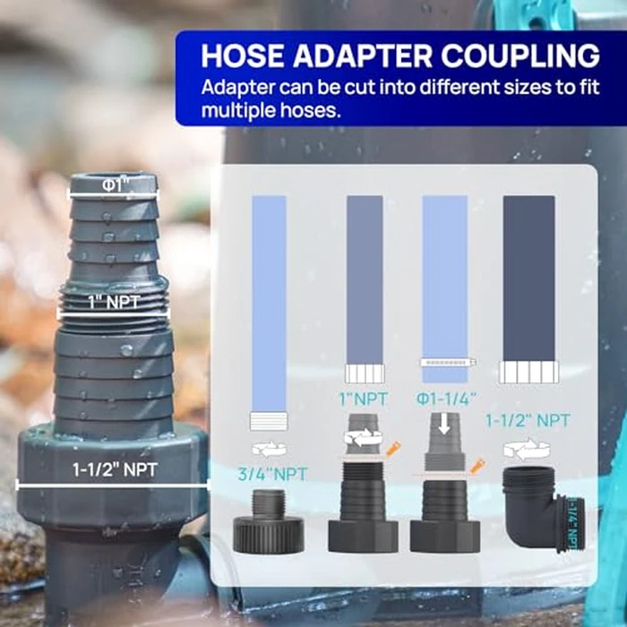 Aquastrong Sump Pump 1 HP 4500 GPH Submersible Water Pump Thermoplastic Portable Utility Pump High Flow Water Removal for Swimming Pool Garden Pond Basement Window Wells with 10ft Long Power Cord by AQUASTRONG - Image 6