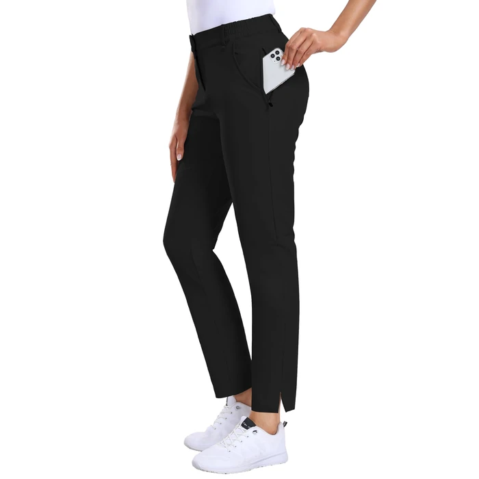 Hiverlay Womens Golf Pants Stretch Work Ankle Pants with Pockets Quick Dry Straight Business Casual Hiking Pants Black-S by Hiverlay - Used - Like New condition
