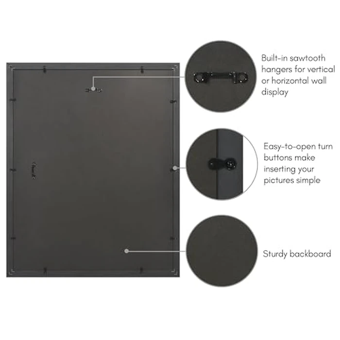 Americanflat 16x20 Picture Frame with Decorative Inner Mat Accent - Displays 11x14 Photos with Mat or 16x20 Without - Veranda Collection - Silver Vintage Frames with Polished Plexiglass by Americanflat - Image 5