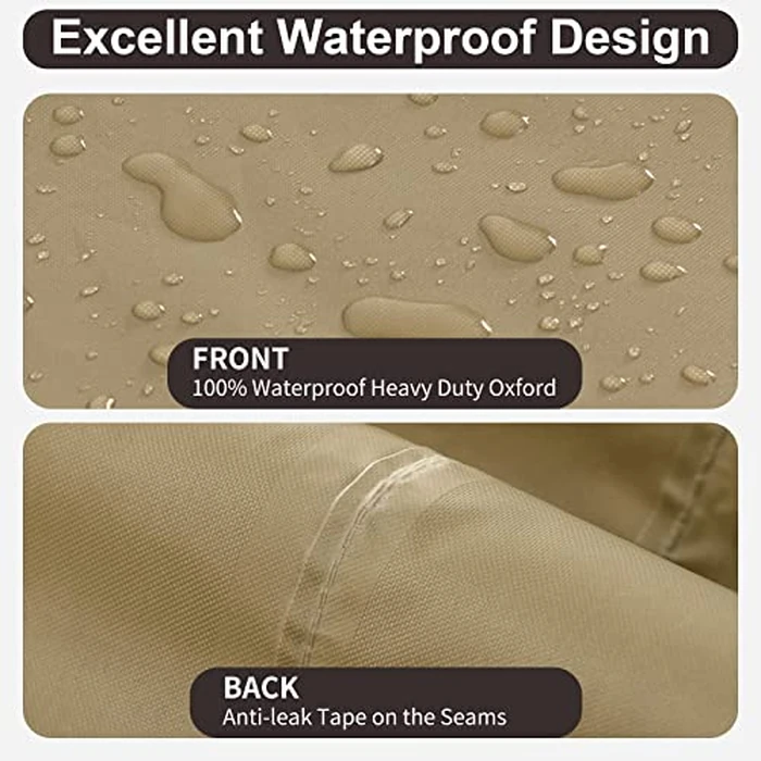 PureFit Outdoor Chair Covers Waterproof Patio Furniture Lawn Chair Covers for Outdoor Furniture with Air Vent and Padded Handles, Fits up to 32W x 37D x 36H Inches, Camel by PureFit - Image 4