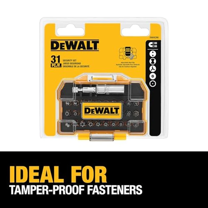 DEWALT Security Bit Set, 31-Piece Screwdriver Bit Set with Case, Universal 1/4 In Hex, Includeds Magnetic Bit Holder (DWAX200) by DEWALT - Image 6