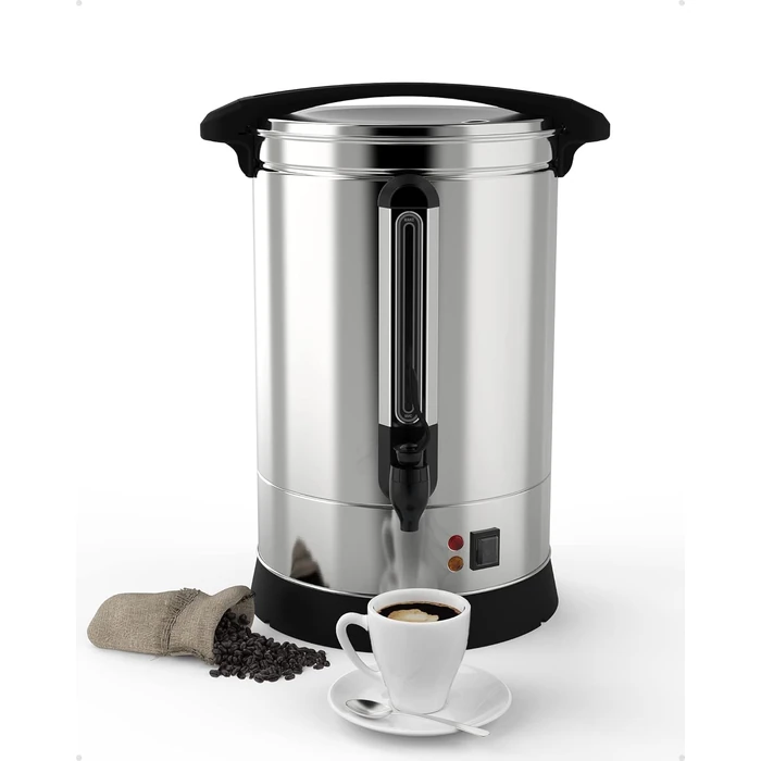 100 Cup Fast Brew Commercial Coffee Urn, Food Grade Stainless Steel Large Capacity Coffee Maker Perfect for Church, Meeting Rooms, Lounges, and Other Large Gatherings-14 L by Garvee - Used - Good condition