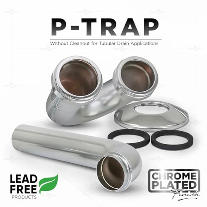 Flexcraft 12812-20 P-Trap for Tubular Drain Applications 1-1/2 in, 20GA Brass, Chrome Plated, 1-1/2" by Highcraft - Image 2