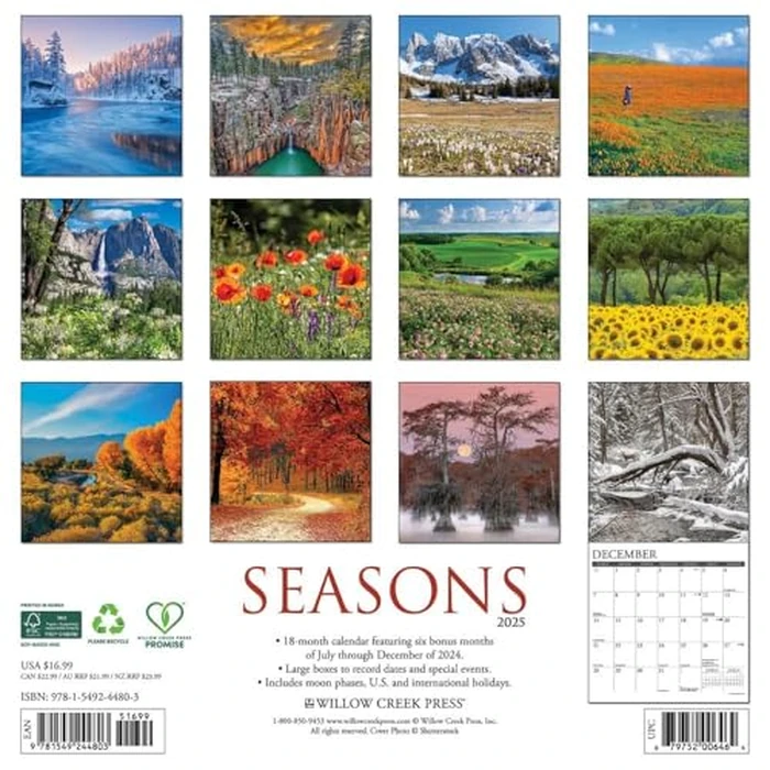 Seasons 2025 12" x 12" Wall Calendar by WILLOW CREEK - Image 3