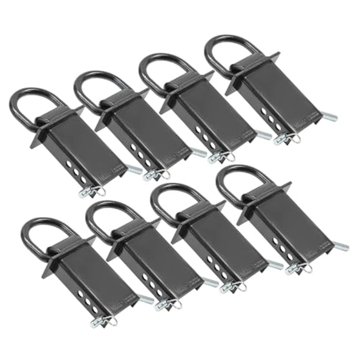 Mytee Products 8 Pack 5/8 Inch Stake Pocket D Rings, 18000 lbs | Heavy Duty Adjustable Trailer Stake Pocket Tie Down Utility for Flatbed Trucks & Trailer w/Hitch Pin, 4 Holes for Adjustment by Mytee Products - Used - Very Good condition - US$85.74