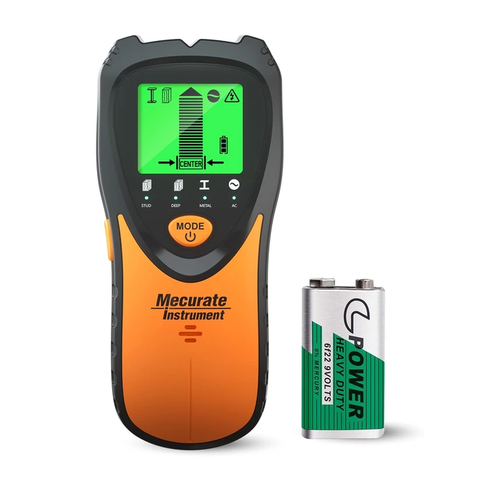 Mecurate Stud Finder Wall Scanner Sensor - 5 in 1 Electronic Stud with LCD Display & Audio Alarm for Wood AC Live Wire Metal Studs Detection Joist Pipe by Mecurate - Used - Like New condition