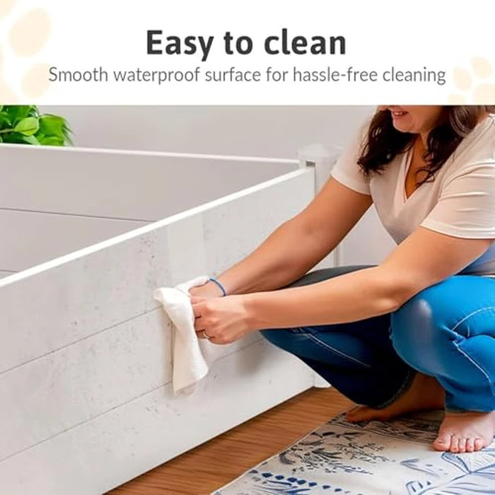 Whelping Box for Large Breed Dogs, Whelping Box for Puppies, PVC Puppy Playpen, Waterproof & Rustproof Whelping Pen, Puppy Whelping Supplies, Raised Garden Bed, Indoors & Outdoors, 48x48x18 in, White by Wagora - Image 7