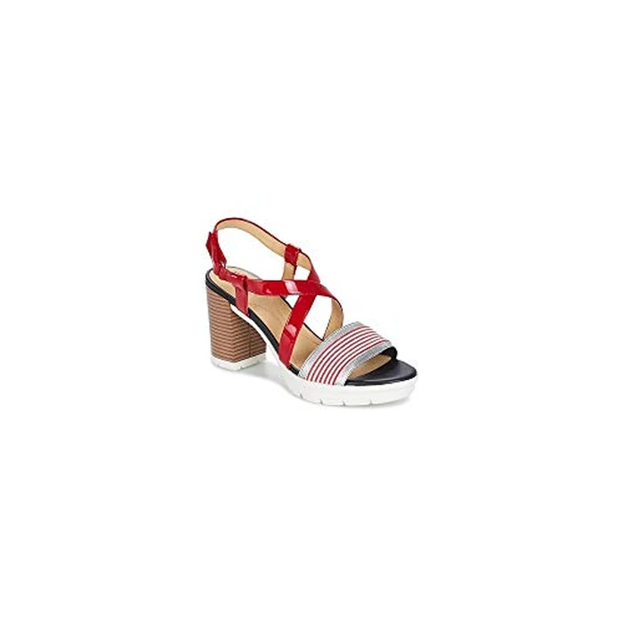 Geox Women's D GINTARE Fashion Sandals, Red, 37.5 EU/6.5 M US by Geox - Used - Very Good condition