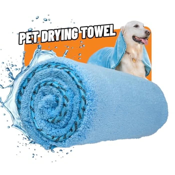 Chemical Guys Furrocious Super Absorbent, Ultra Soft Microfiber Pet Towel for Drying & Grooming Dogs, Cats & More, Blue (25 inches x 36 inches) PCS1996 - Pet Blanket, Pet Bed Topper by Chemical Guys - Used - Very Good condition - US$17.13