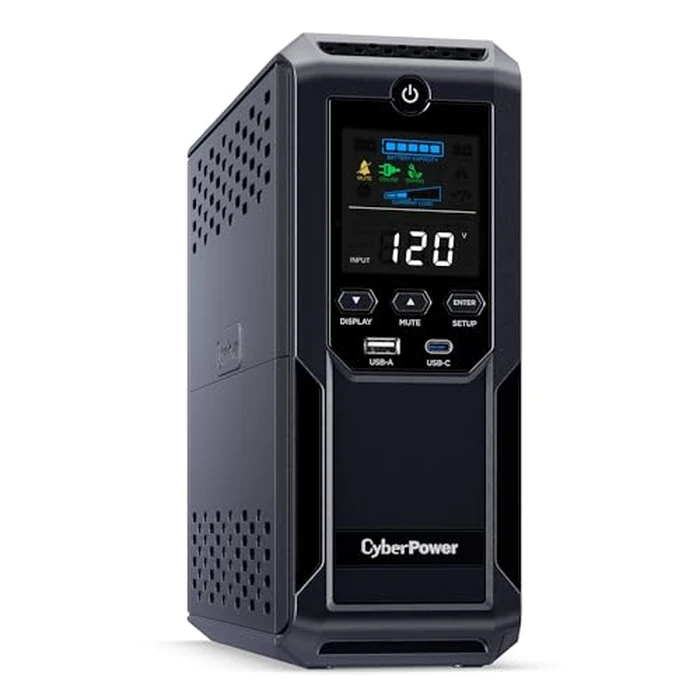CyberPower CP1500AVRLCD3 Intelligent LCD UPS System, 1500VA/900W, 12 Outlets, 2 USB Ports, AVR, Mini Tower, Black by CyberPower - Image 3
