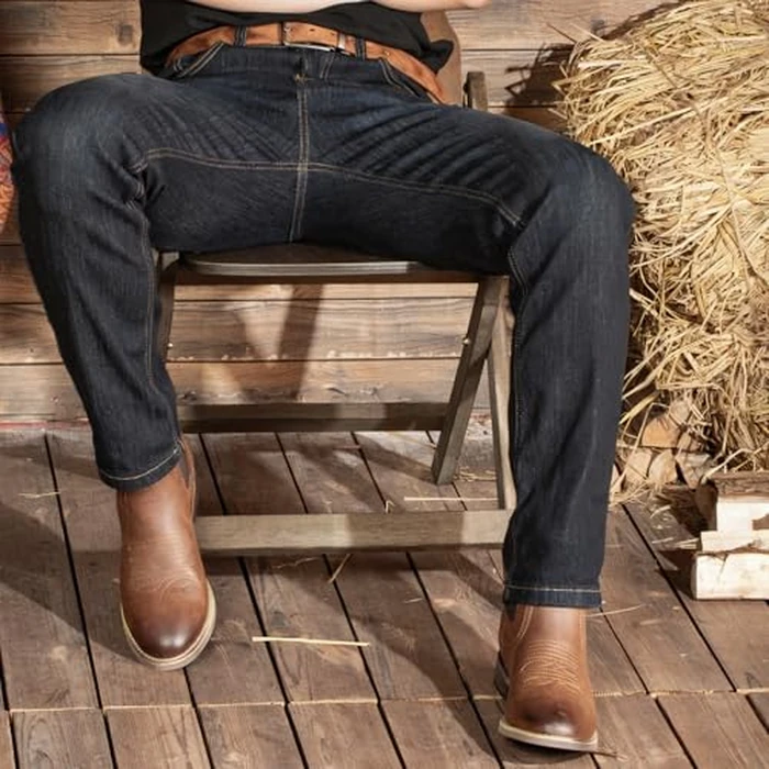 J's.o.l.e Chelsea Cowboy Boots for Men Western Round Toe PU Leather Dress Casual Work Ankle Boots Brown US 12 by J's.o.l.e - Image 3