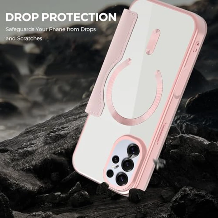 Asuwish Phone Case for Samsung Galaxy S24 Ultra 5G Magnetic Wallet Cover with Tempered Glass Screen Protector Credit Card Holder RFID Blocking Cell Accessories S24Ultra 24S S 24 24Ultra Women Pink by Asuwish - Image 8
