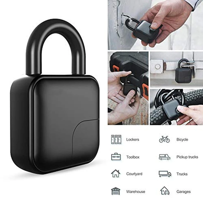 Smart Fingerprint Packlock, Anti-Theft Waterproof Fingerprint Biometric Lock for Gym/Suitcase/Bicycle, USB Charing Security Lock by T angxi - Image 5