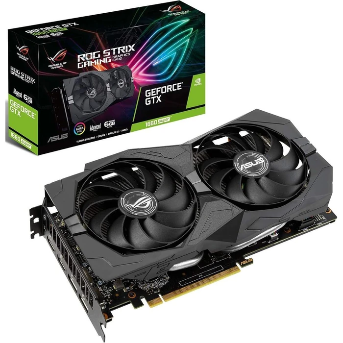 Asus ROG Strix GeForce GTX 1660 Super Advanced Edition Gaming Graphics Card - Black by Asus - Refurbished - Excellent condition