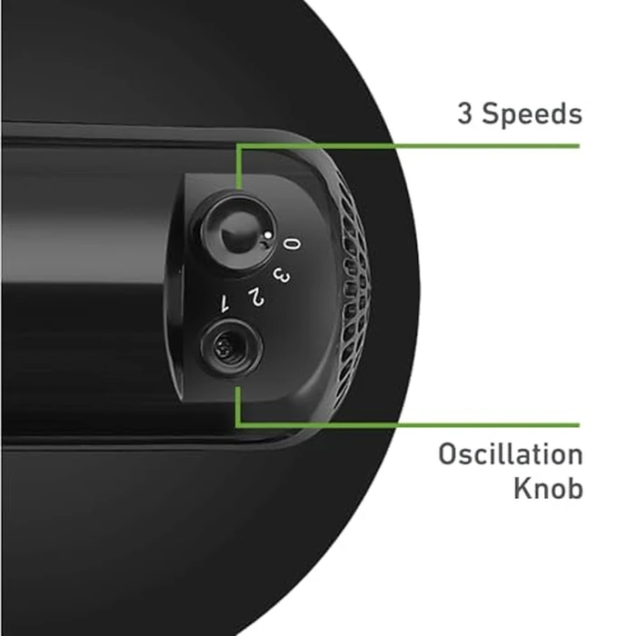 Holmes 12 Inch Oscillating Table Fan 3 Speeds 75 Degree Wide Angle Oscillation Adjustable 15 Degree Tilt Quiet Operation Home Office Bedroom Kitchen Black by HOLMES - Image 3