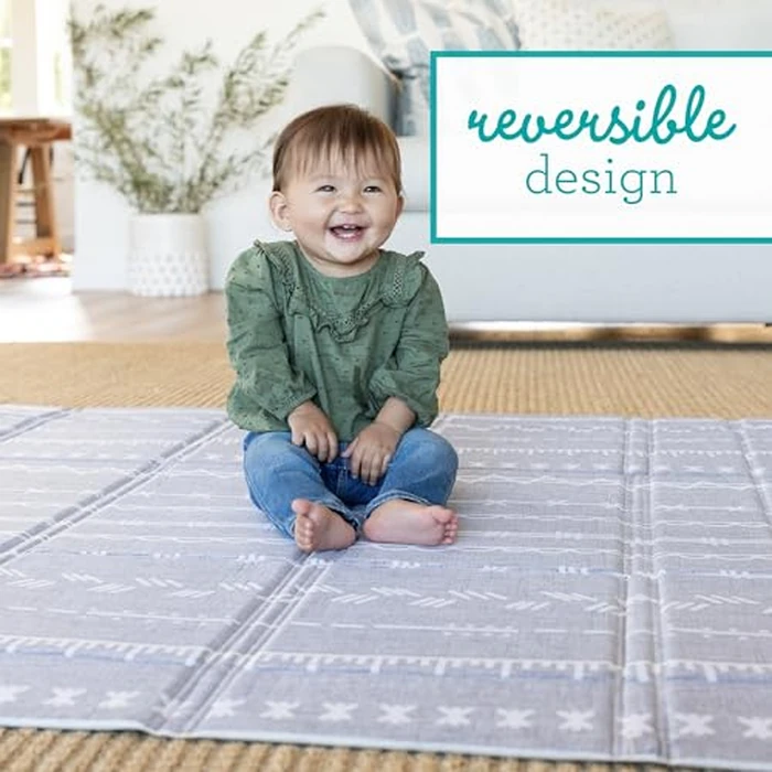 Infantino Foldable Soft Foam Play Mat, 57" Baby Mat for Floor Time, Lightweight, Easy to Store, Wipeable, Multicolor by Infantino - Image 2