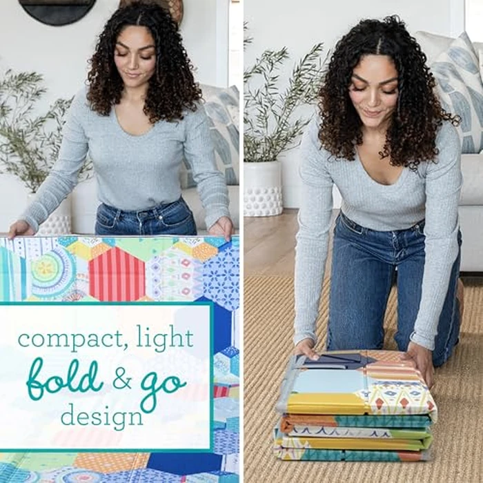 Infantino Foldable Soft Foam Play Mat, 57" Baby Mat for Floor Time, Lightweight, Easy to Store, Wipeable, Multicolor by Infantino - Image 3