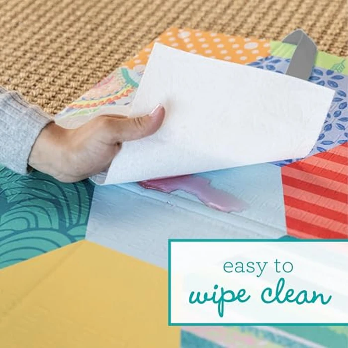 Infantino Foldable Soft Foam Play Mat, 57" Baby Mat for Floor Time, Lightweight, Easy to Store, Wipeable, Multicolor by Infantino - Image 4