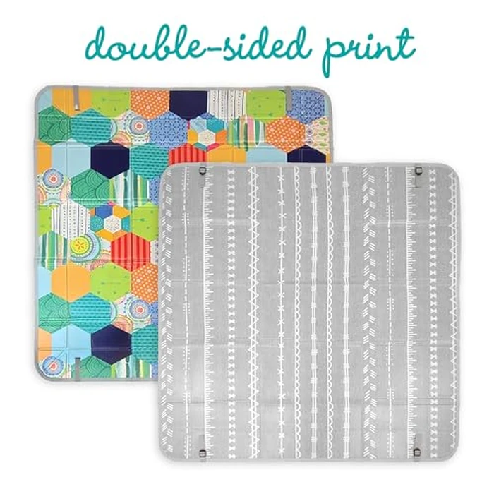 Infantino Foldable Soft Foam Play Mat, 57" Baby Mat for Floor Time, Lightweight, Easy to Store, Wipeable, Multicolor by Infantino - Image 5