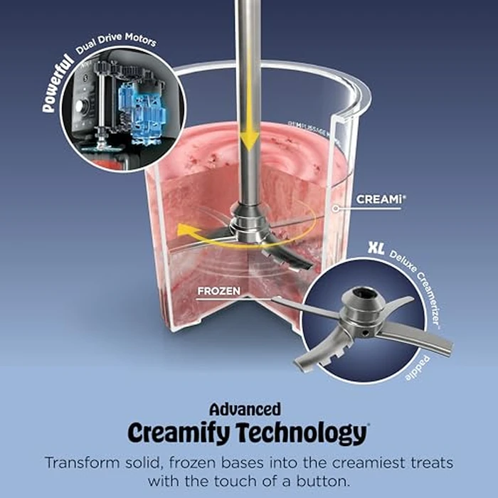 Ninja CREAMi Deluxe Ice Cream Maker | 11-in-1 Create Frozen Desserts, Sorbet, Milkshakes, Yogurt & More | Includes 2 Dishwasher Safe XL 24 Oz. Tubs with storage lids | Silver | NC501 by Ninja - Image 4