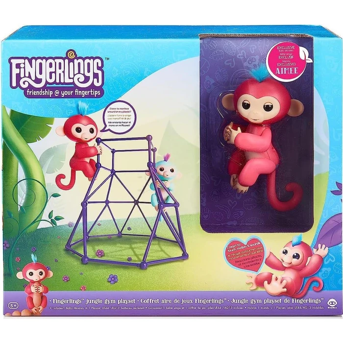 WowWee Fingerlings Jungle Gym Playset + Interactive Baby Monkey Aimee - Pin by WowWee - Refurbished - Brand New condition - US$40.98