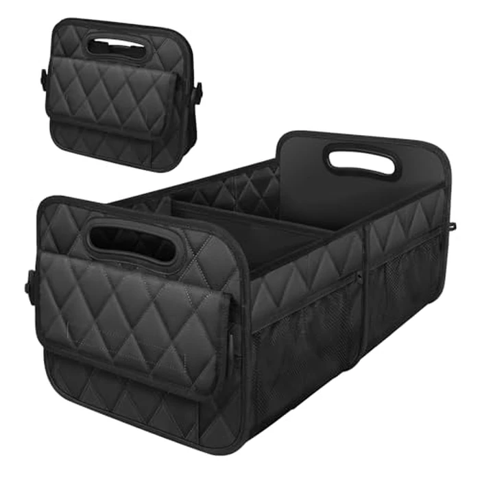 Deosk Car Trunk Organizer for SUV, Car Organizers and Storage with 6 Pocket, Car Accessories for Women/Men 50LWaterproof Polyester Trunk Organizer, Black by Deosk - Used - Very Good condition