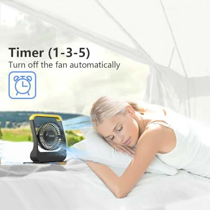 ALAGOON Portable Desk Fan, D Battery Operated Fan for Hurricane, Powered Fan by USB Cable 214H Long Lasting with Timer 6'' Portable for Outdoor Camping Quiet 3 Speeds for Office Bedroom by ALAGOON - Image 3