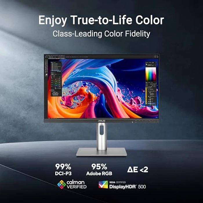 ASUS ProArt Display 27” 5K HDR Professional Monitor (PA27JCV) - 5K (5120 x 2880), IPS, 99% DCI-P3, 100% sRGB, ΔE < 2, USB-C PD 96W, Calman Verified, Color Accurate, Auto KVM, LuxPixel, 3 yr Warranty by Asus - Image 3