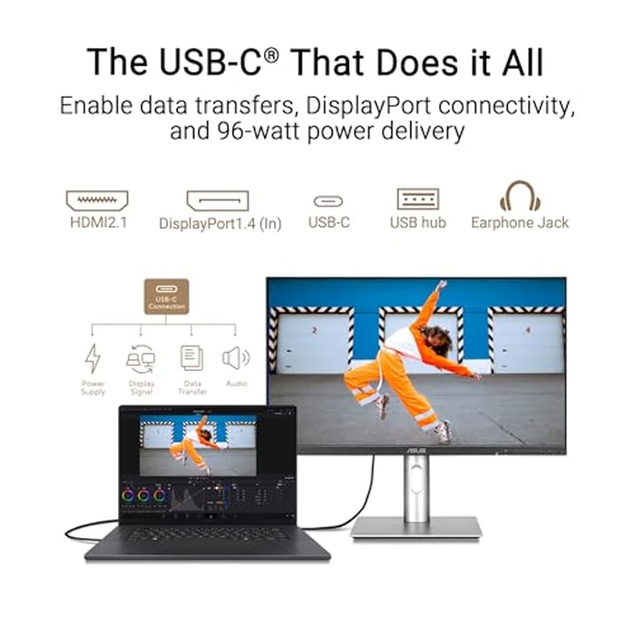 ASUS ProArt Display 27” 5K HDR Professional Monitor (PA27JCV) - 5K (5120 x 2880), IPS, 99% DCI-P3, 100% sRGB, ΔE < 2, USB-C PD 96W, Calman Verified, Color Accurate, Auto KVM, LuxPixel, 3 yr Warranty by Asus - Image 6