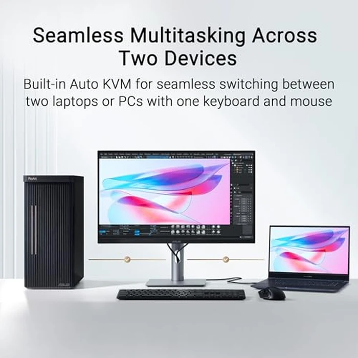 ASUS ProArt Display 27” 5K HDR Professional Monitor (PA27JCV) - 5K (5120 x 2880), IPS, 99% DCI-P3, 100% sRGB, ΔE < 2, USB-C PD 96W, Calman Verified, Color Accurate, Auto KVM, LuxPixel, 3 yr Warranty by Asus - Image 7