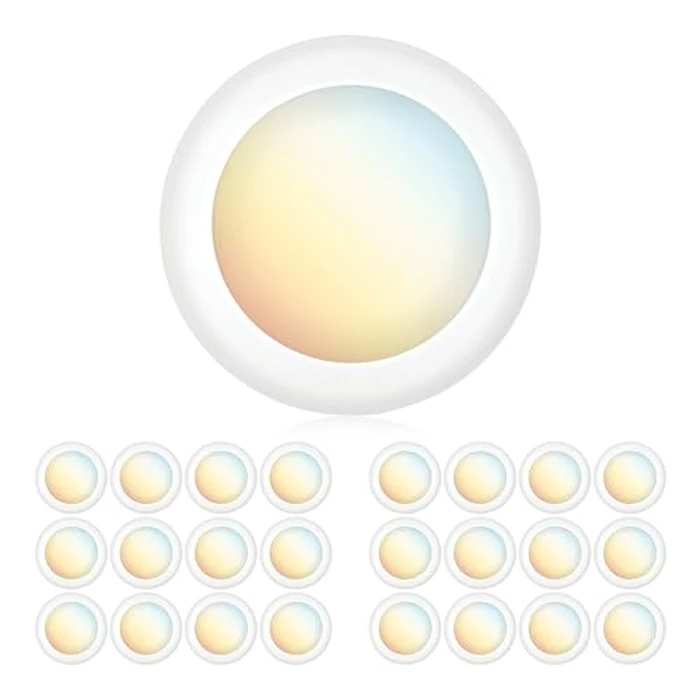 PARMIDA (24 Pack) 5/6 Inch Dimmable 5CCT LED Disk Lights, 15W Surface Mount Ceiling Disc Lighting 5 Color Selectable 2700K/3000K/3500K/4000K/5000K 1100lm, J-Box Or Recessed Can Installation, UL-Listed by Parmida LED Technologies - Used - Very Good condition