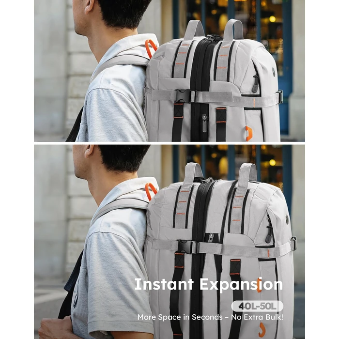 Tolaccea Travel Laptop Backpack for Men Women, 40L-50L Expandable Carry On Backpack with Wet Dry Compartment, TSA Approved Daypack Fits 16 Inch Laptop, Convertible Rucksack Duffel Bag for Work Travel by Tolaccea - Image 5
