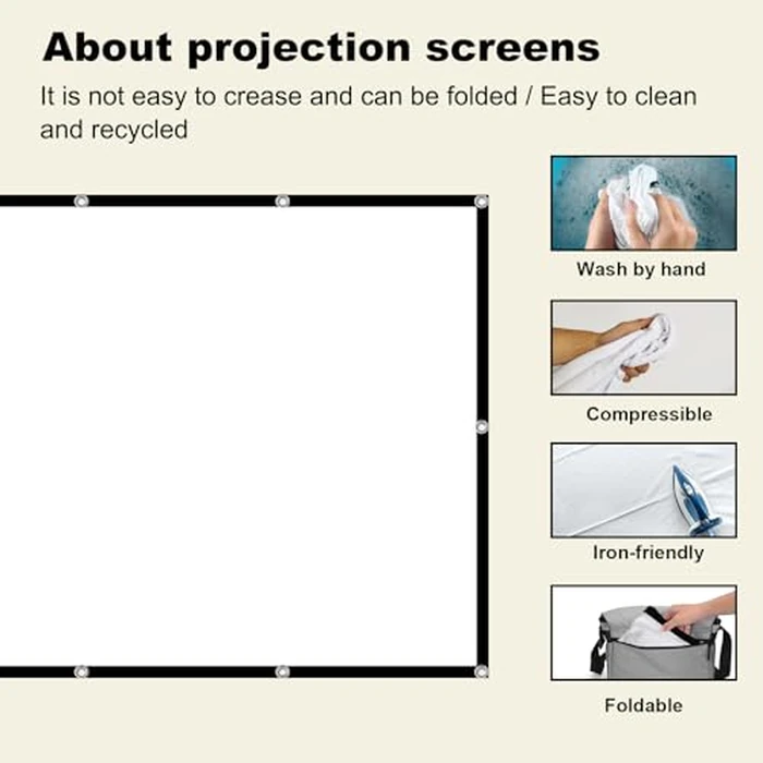Foldable Projector Screen, XINLEMY 84" 4K 16:9 HD Portable Projection Movie Screen Double-Sided Cinema Screen for Home Theater Backyard Indoor and Outdoor by XINLEMY - Image 5