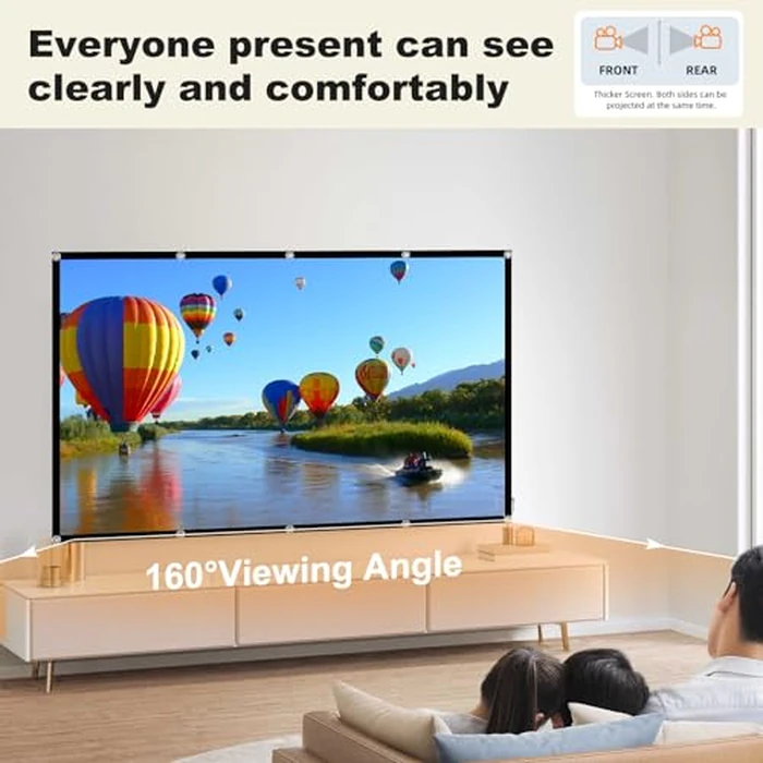 Foldable Projector Screen, XINLEMY 84" 4K 16:9 HD Portable Projection Movie Screen Double-Sided Cinema Screen for Home Theater Backyard Indoor and Outdoor by XINLEMY - Image 6