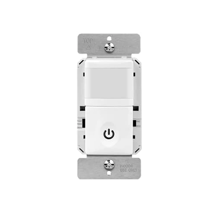 ENERLITES PIR Motion Occupancy Vacancy Motion Sensor Light Switch, 500W, 5A, Motion Sensor Night Light, Single-Pole, Smart LED Backlight, Neutral Not Required, Ground Required, HMOS-J-W, White by ENERLITES - Image 1