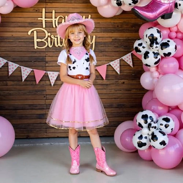 Motasha Girls Cowgirl Boots Glitter Toddler Girls Boots Pink Cowboy Boot for Girl Size 1 Little Big Kids Boot Western Riding Shoes Party Birthday (M7101 S R Pink 1) by Motasha - Image 6