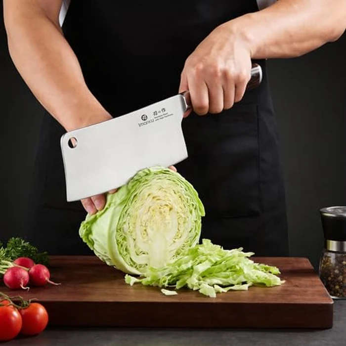 imarku Cleaver Knife 7 Inch Meat Cleaver, Japanese High Carbon Stainless Steel Butcher Knife with Ergonomic Handle, Ultra Sharp Chopping Knife, Kitchen Gadgets for Home/Restaurant, Mothers Day Gifts by imarku - Image 8