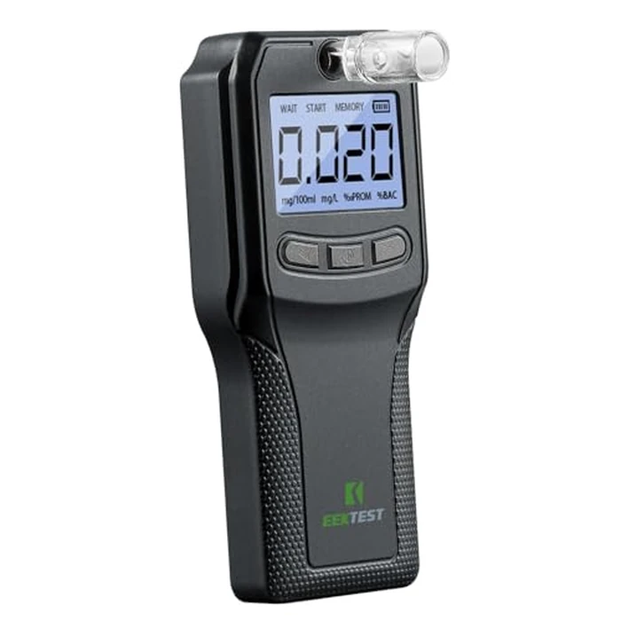 Breathalyzer, Alcohol Tester with Fuel Cell Sensor, Police-Grade Alcohol Breathalyzer Tester for Home Health Use, with 10 Mouthpieces (Black) by EEKTEST - Image 1