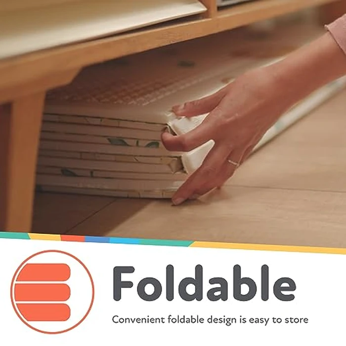 Nuby Reversible Baby Floor Mat - Foldable and Lightweight Foam Infant Play Mat - 77" x 58" - Easy Storage and Travel - Car Tracks/Alphabet by Nuby - Image 5