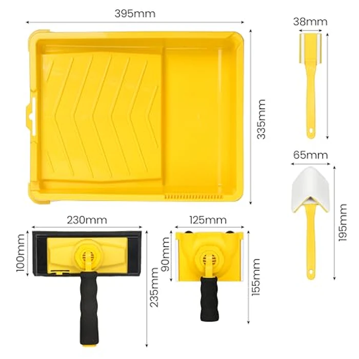 VOOMEY Paint Edger Tool Kit, 9 Inch Paint Pad Set, 7 PCS Paint Edger with Trim, Touch-Up Pad,Corner Wall and Ceiling Pad Painter,360 degrees Rotation Handle Paint Edger Trimmer with Refill Pads by Voomey - Image 2