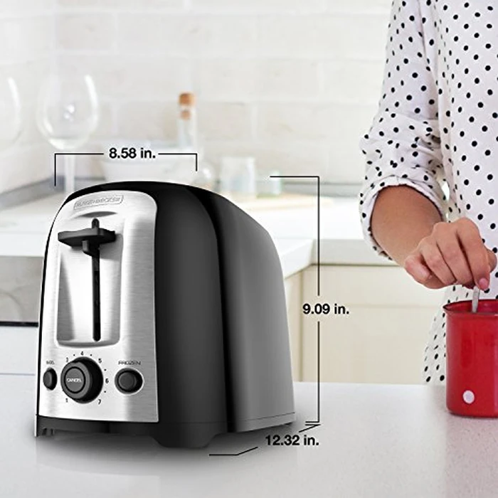 BLACK+DECKER 2-Slice Extra Wide Slot Toaster, Classic Oval, Black with Stainless Steel Accents, TR1278B by BLACK+DECKER - Image 9