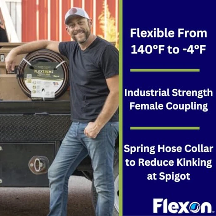 Flexon FLXP58100CN Flextreme Pro Performance Rubber Garden Hose, 100 ft, Black by Flexon - Image 3