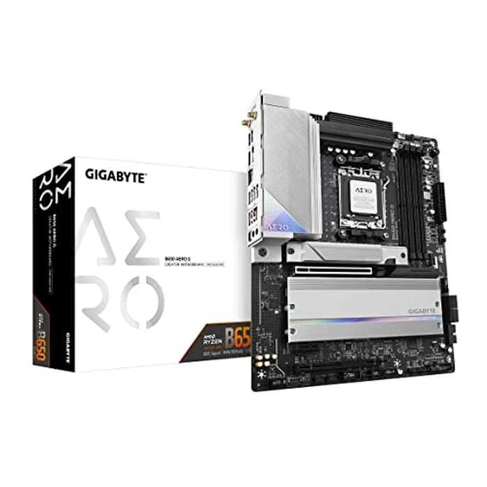 GIGABYTE B650 AERO G AMD AM5 ATX Motherboard, Support Ryzen 9000/8000/7000 Series, DDR5, Twin 16 Power Phase, DDR5, PCIe 5.0 M.2, USB-C 3.2 Gen 2, WIFI6E, 2.5GbE, EZ-Latch, Q-Flash, VisionLINK by GIGABYTE - Image 1