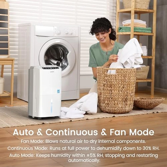 Waykar 2,000 Sq. Ft Energy Star Dehumidifier for Home and Basements, with Auto or Manual Drainage, 0.6 Gal Water Tank Capacity by Waykar - Image 5