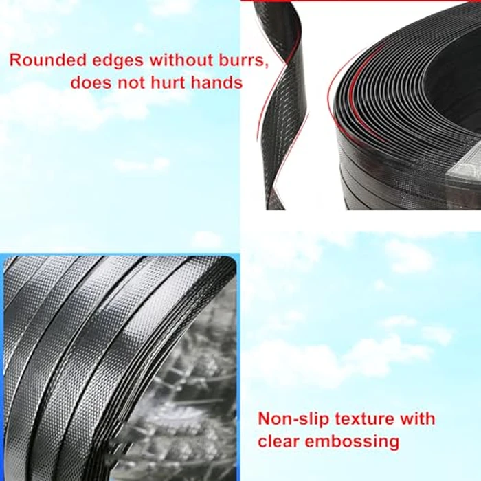 Packaging Strapping Banding Coil 1000ft x5/8’’x 0.035" PET Strapping Roll 1500lb Heavy Duty Industrial Strength Rust-Resistant Black Plasitc Polyester Pallet Strapping & 100 Buckles by XUDAUP - Image 6