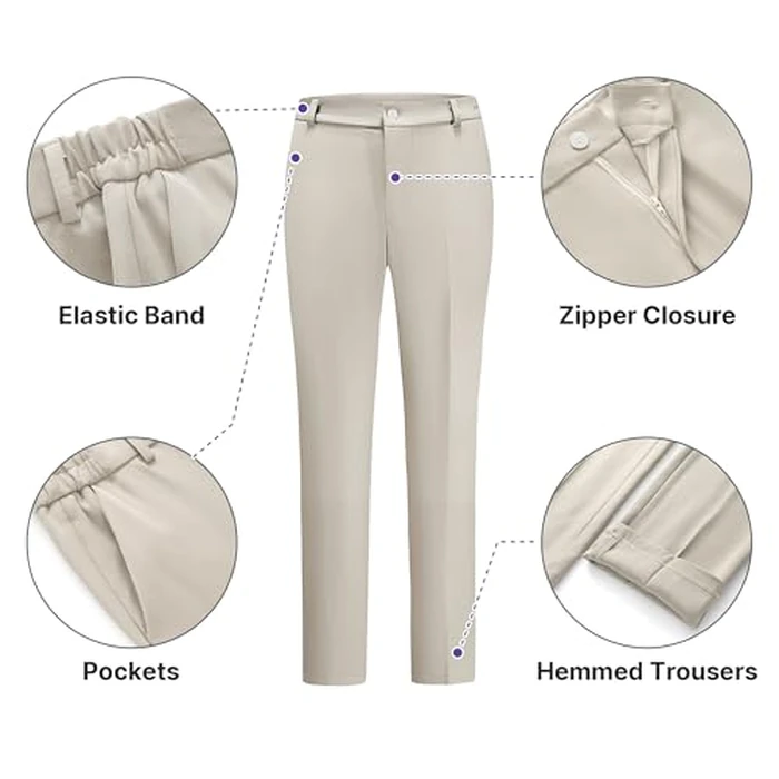 TRONSTORE Women's Business Suits for Work Professional 2 Piece Slim Fit Outfits Pants Suit for Women-Apricot-M by TRONSTORE - Image 3