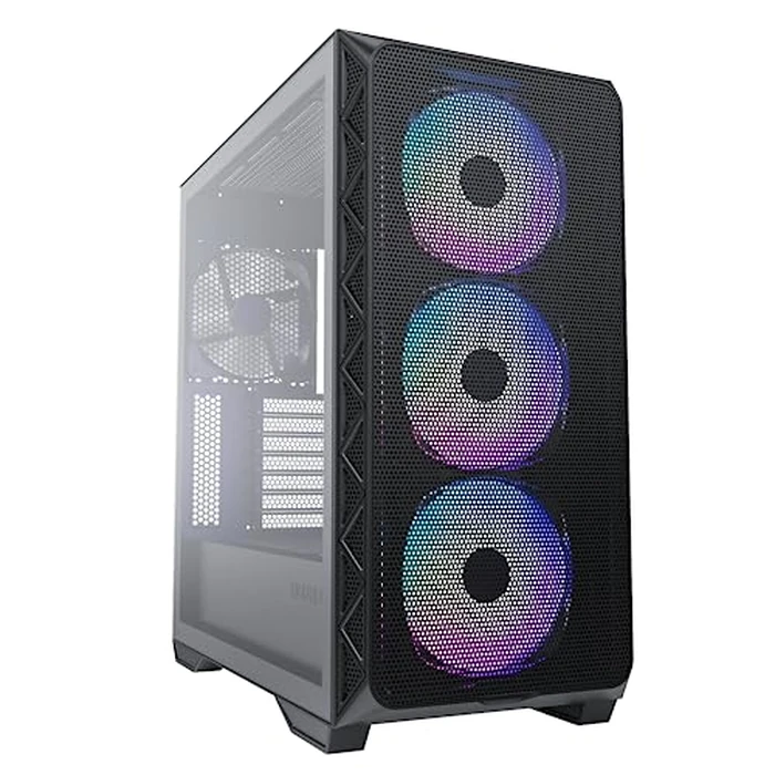 Montech AIR 903 MAX, E-ATX Mid Tower Case, High Airflow, 3X 140mm ARGB PWM & 1x 140mm PWM Fans Pre-Installed, Tempered Glass Side Panel, Mesh Front, Type-C, Support 4090 GPUs, Black by Montech - Image 4